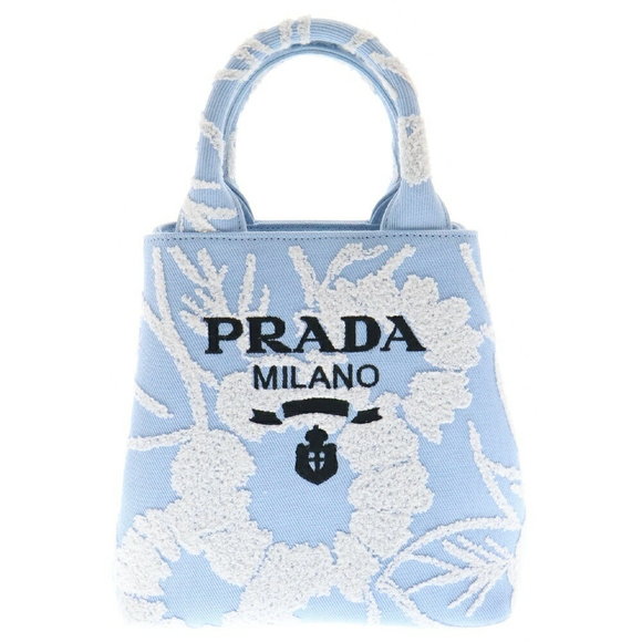 Prada Drill Handbag Blue Canvas Shoulder Bag - Picture 1 of 5